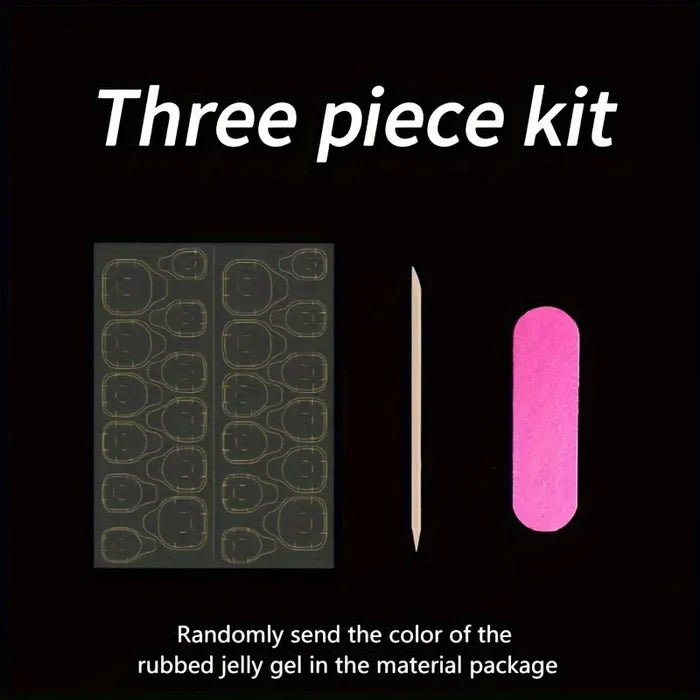 10pcs high-end Rose jelly butterfly handmade fake nails, Pink-themed nail decoration patches for teenagers