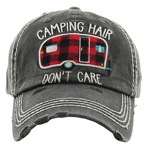 1257 - Camping Hair Don't Care Hat - Black