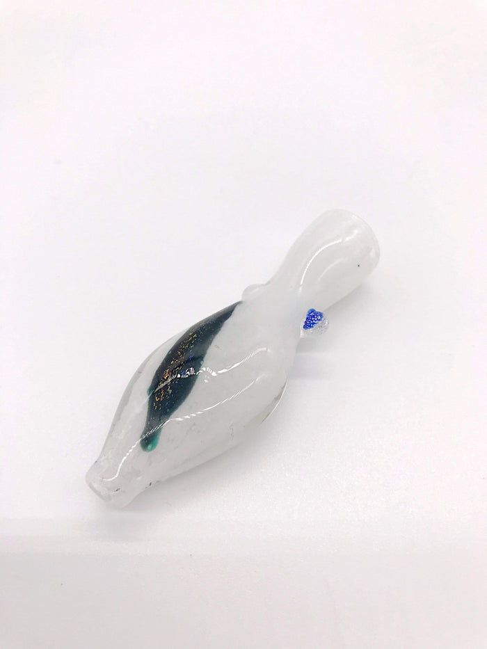 Smoke Station Hand Pipe White 2.5” Dichro Mini Chillum Hand Pipe
