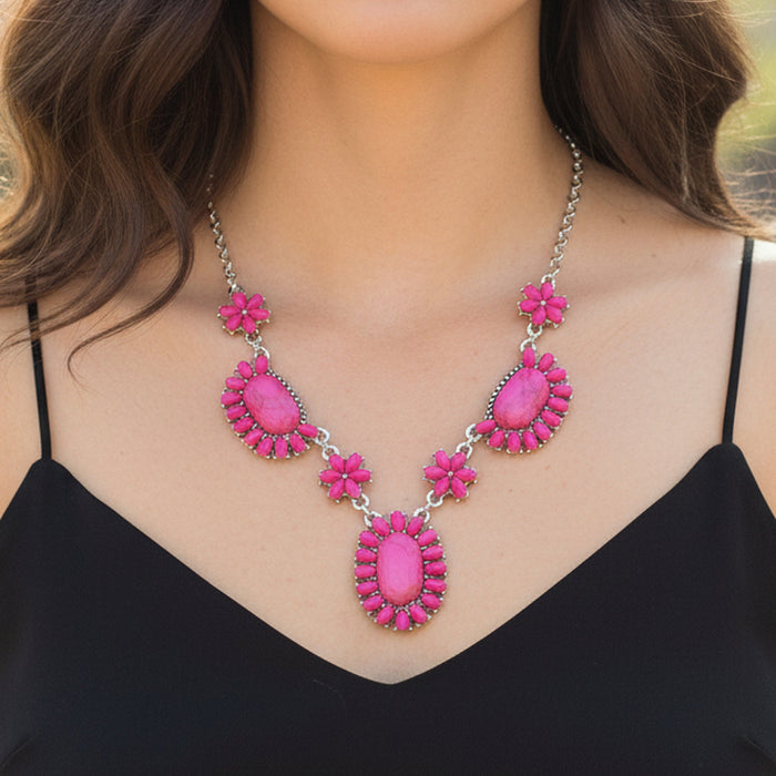 92331 - Squash Blossom Necklace - Fuchsia