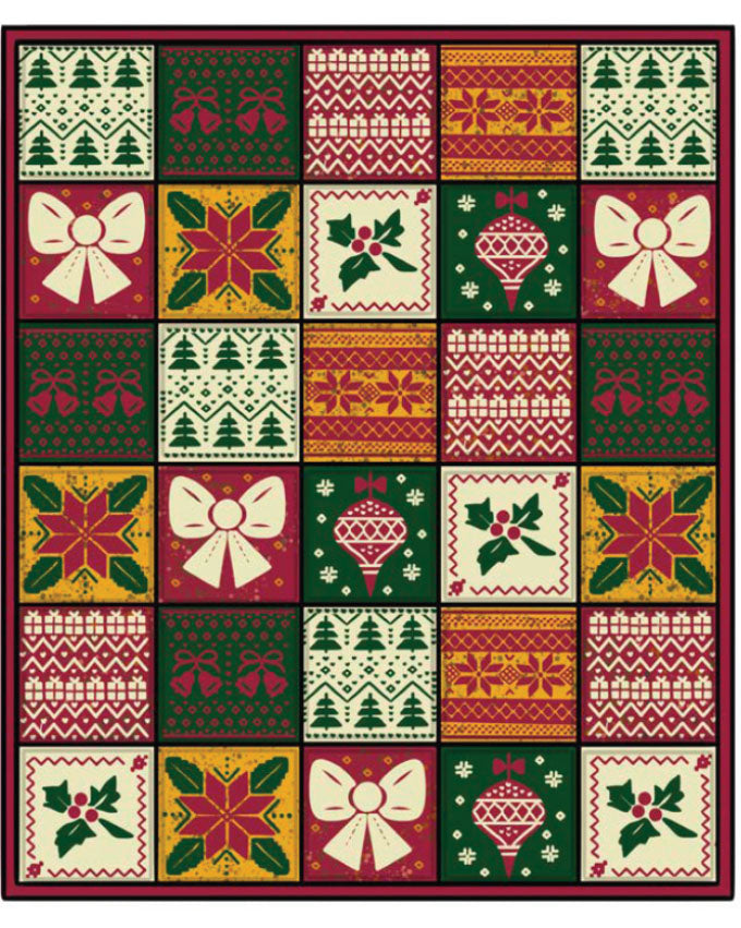 Baubles & Bows Christmas Blanket by Anna Nikipirowicz - Knit or Crochet!