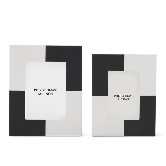 Black & White Vegan Leather Photo Frame