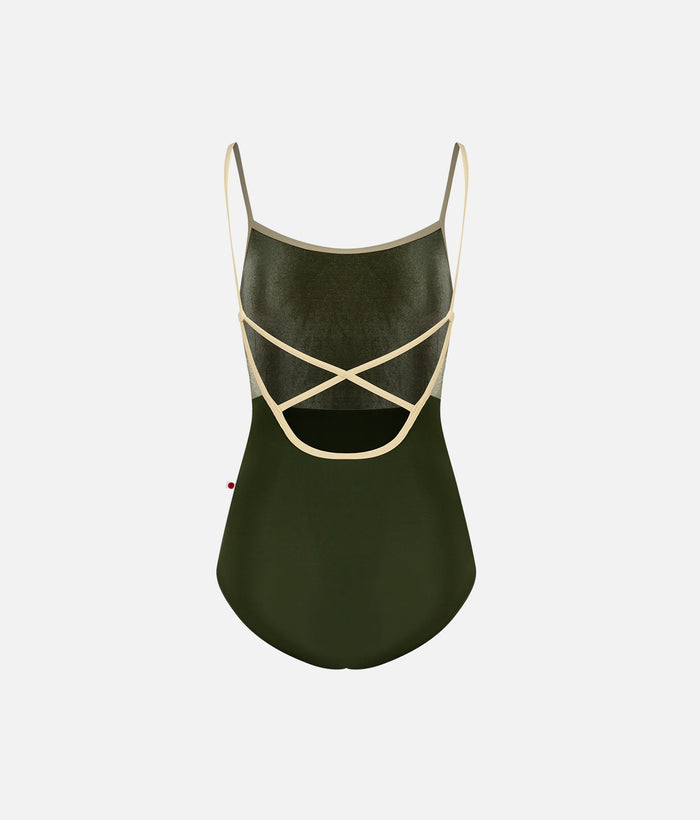 DANIELA Velvet Ballet Leotard, DUO JUNGLE with Criss-Cross Back