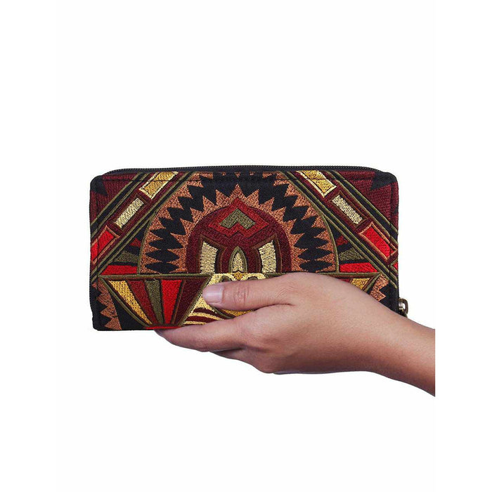 Deco Jaw Embroidered Wallet - Thailand