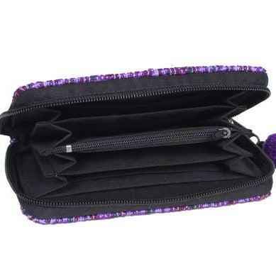 Diamond Upcycled Hmong Textile Cross-stitch Wallet - Thailand