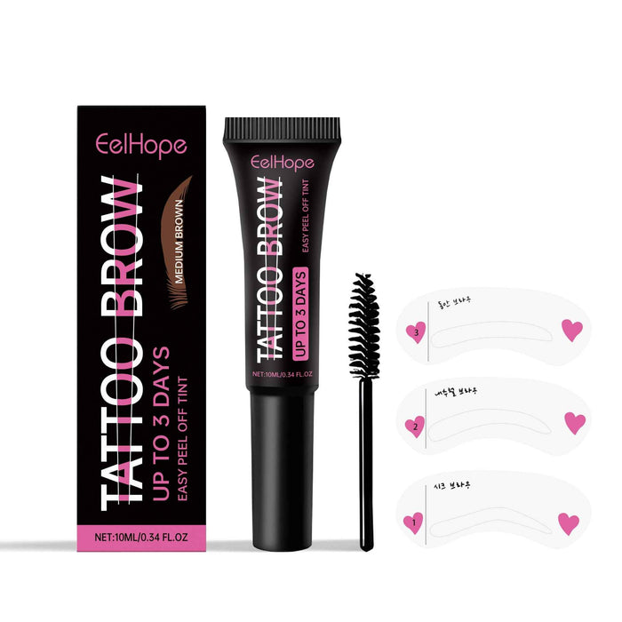 EELHOE Peeling Tattoo Eyebrow Gel – Long-Lasting Waterproof Brow Tint & Coloring Cream Medium Brown EELHOE COSMETICS