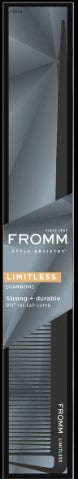 Fromm Limitless Carbon Rat Tail Comb Black - 9.25" # F3014 - Palms Fashion Inc.