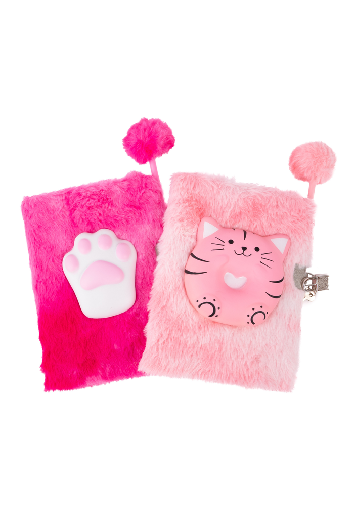 Furry Friends Squishy Journal, Cat 2pcs Assorted
