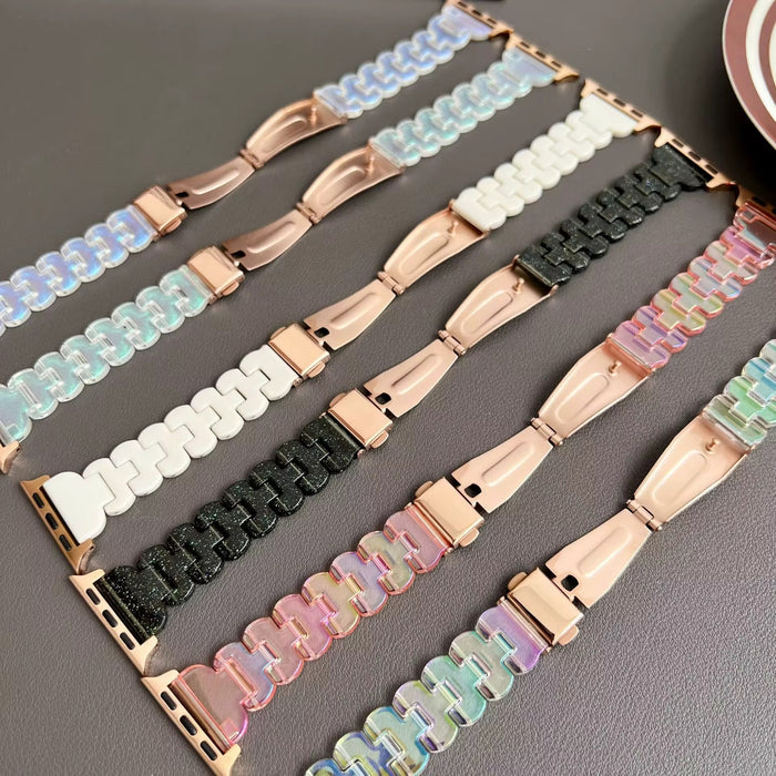 Gloss & Glam Resin Link Band For Apple Watch Multiple Colors Available