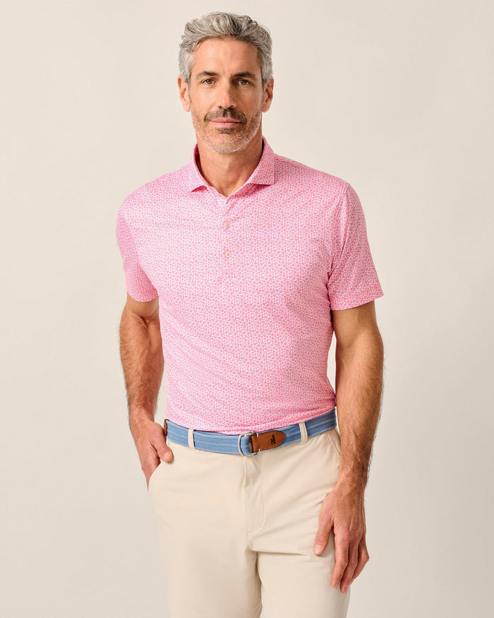 Johnnie-O Men's Four Leaf Featherweight Performance Polo Apparel Johnnie-O Azalea Small