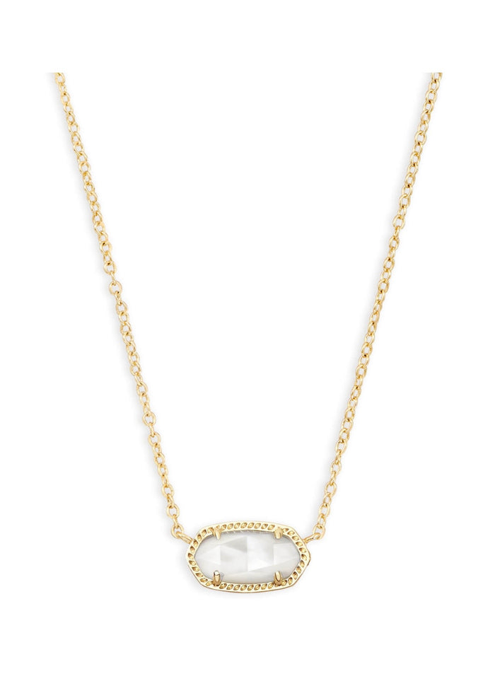 Kendra Scott Elisa Short Pendant Necklace: Gold Ivory Mother Of Pearl