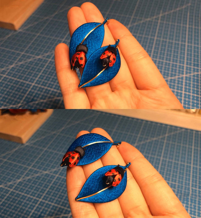 Ladybird Bespoke Earrings-Silk Earrings(Chanhua)