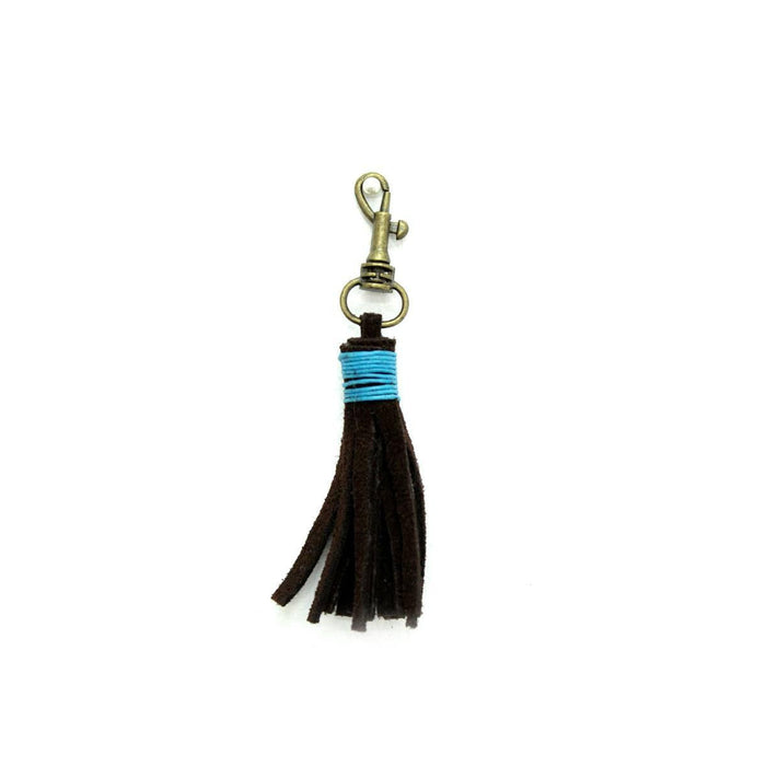 Leather Tassel Zipper Pull | Unisex Handmade Keychain in Minimal Boho Style | Thailand