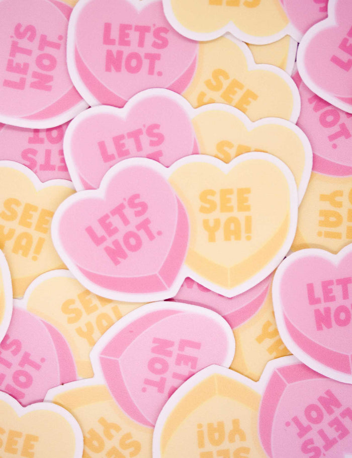 Let's not, Anti Valentine heart STICKERS