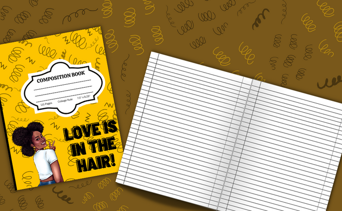 Love Is In The Hair: Composition Notebook | College Rule