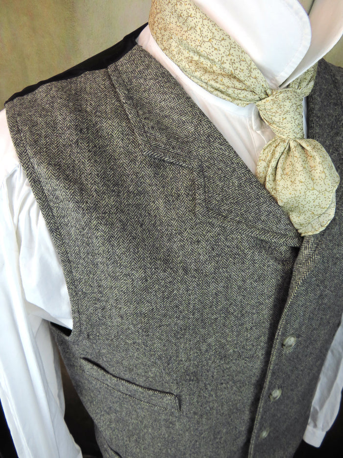 Men's Notch Vest - Grey Donegal Herringbone #2548
