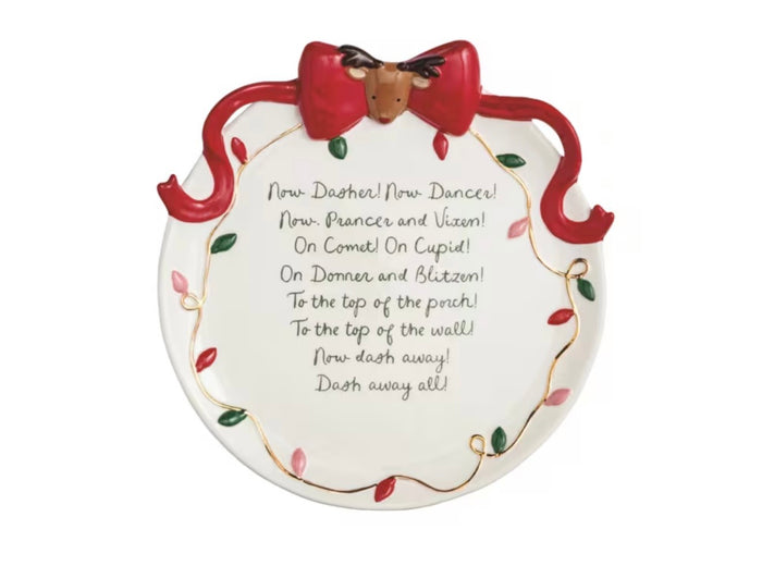 Mud Pie Reindeer Bow Platter