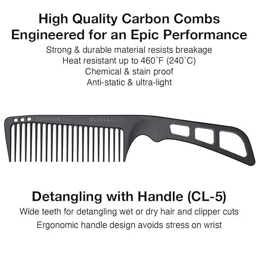 Olivia Garden CarbonLite Detangling comb # CL-5 - Palms Fashion Inc.