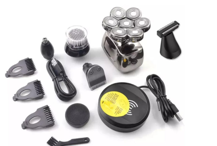 Palms - 7 in 1 USB Groomer Waterproof Rotary Razor Electric Shaver for Men - Palms Fashion Inc.