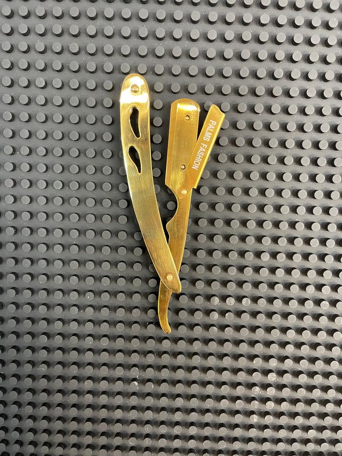 Palms Professional Straight Edge Barber Razor Holder - FULL GOLD - Palms Fashion Inc.