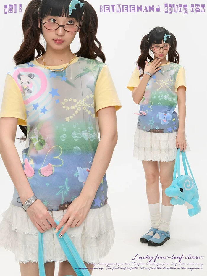 Patchwork dreamcore t-shirt