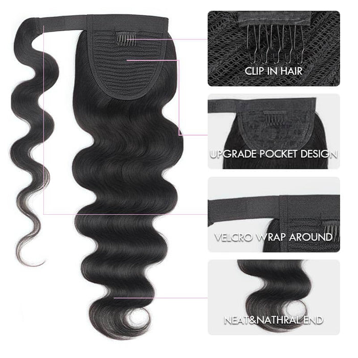 smooth ponytail extensions body wave hair