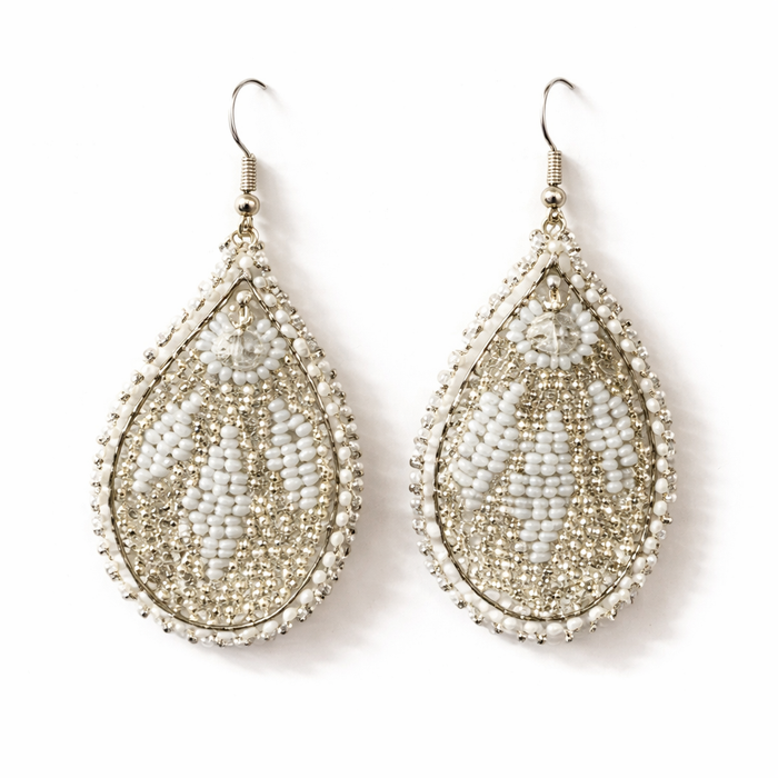Raindrop Seed Bead Earrings - Guatemala