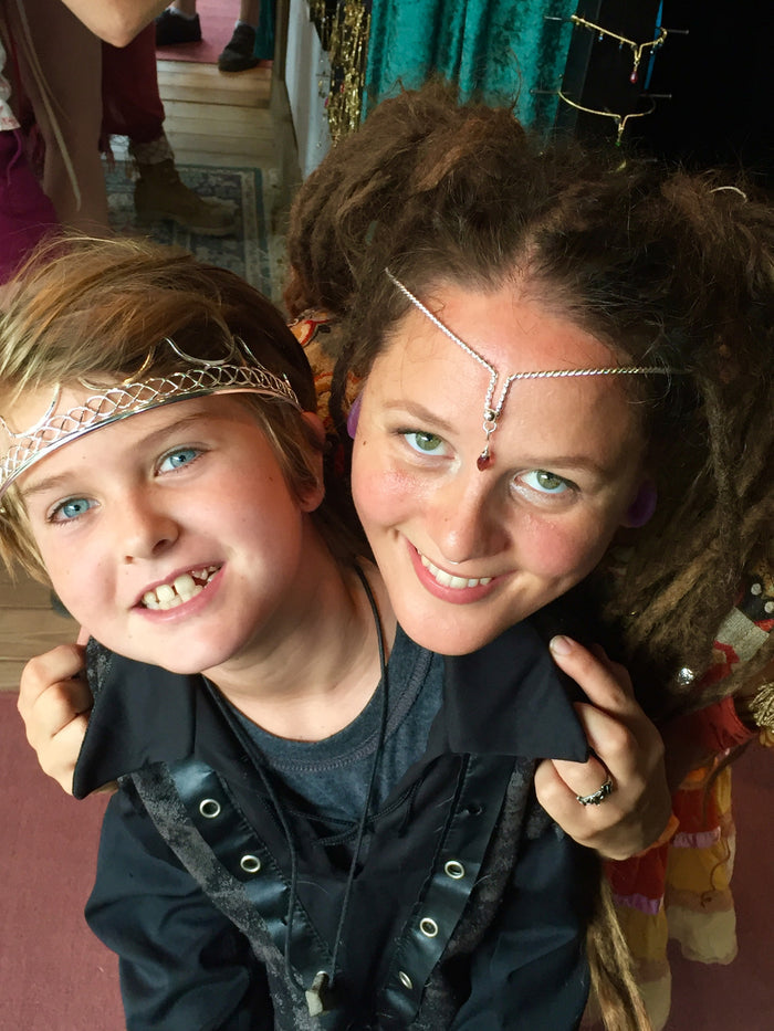 Model wearing Royal Crown – Silver Regal Headpiece