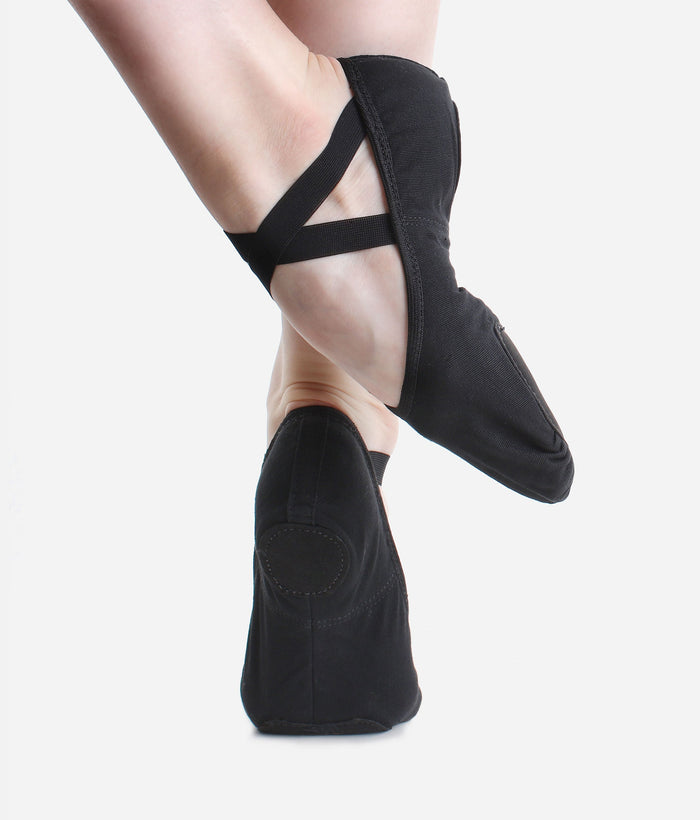 SD16VG Vegan Ballet Shoes, Split Sole • C Wide Fit Stretch Canvas