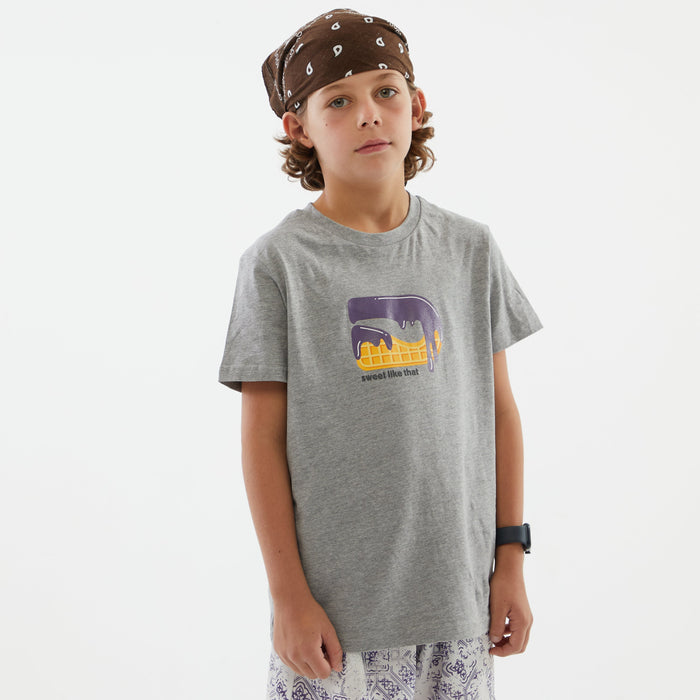 The Drip Shop Kids' Drip Waffle Graphic Tee Apparel The Drip Shop Grey Youth Small