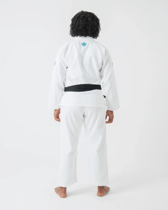The ONE Womens Jiu Jitsu Gi - White/Sky Blue - FREE White Belt - 2023 Version from Kingz