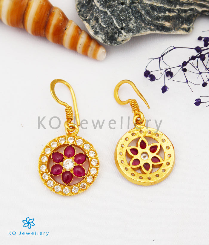 The Samanvaya Silver Earrings (White/Red)