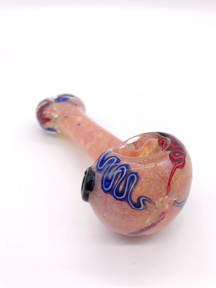 Smoke Station Hand Pipe Pink Thick Heady Pink Spoon with Flat Mouthpiece Hand Pipe