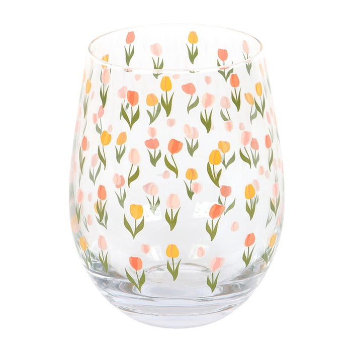 Tulip Print Stemless Glass 🇬🇧