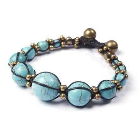 Turquoise Dreams Stone Boho Bracelet - Thailand