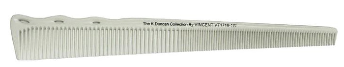 Vincent KD Ceramic White Tapering Comb # VT1718W - Palms Fashion Inc.