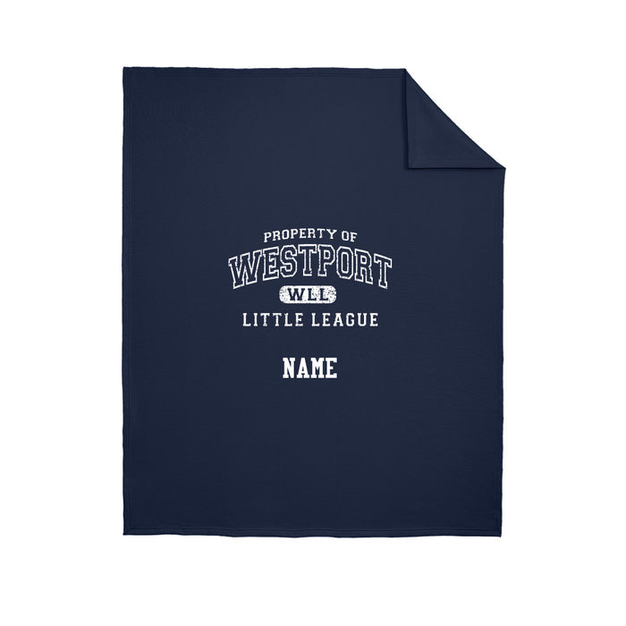 Westport LL Baseball Fleece Blanket Logowear Westport Little League Baseball Navy