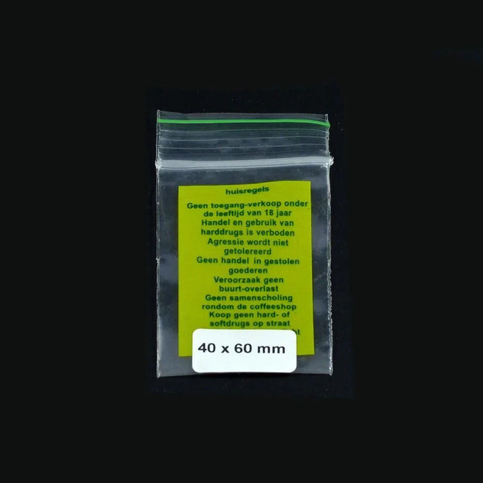 Ziplock Bag 40x60mm Huisregels 0,07mm 1000 pcs - Zetla