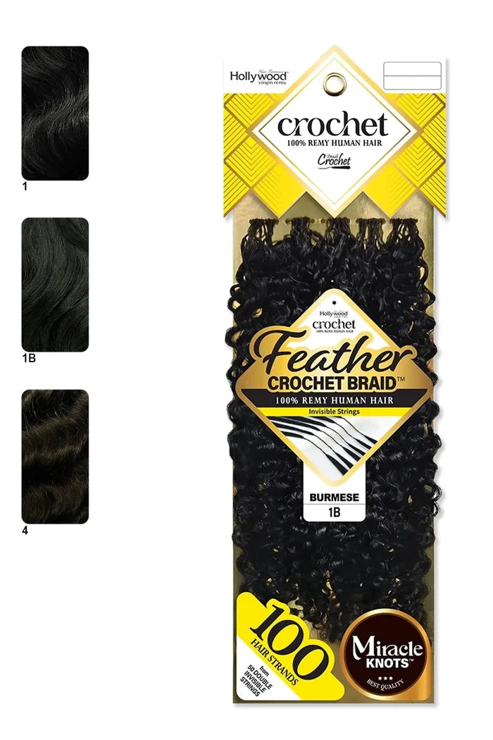 ZURY FEATHER CROCHET BRAID 100% HUMAN HAIR HOLLYWOOD - BURMESE 14 ZURY