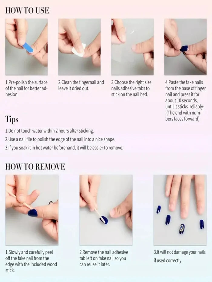 10PCS Duck Handmade Press On Nails,Pink Gold Holy Butterfly,Suitable For Festivals Parties And Daily Wear.