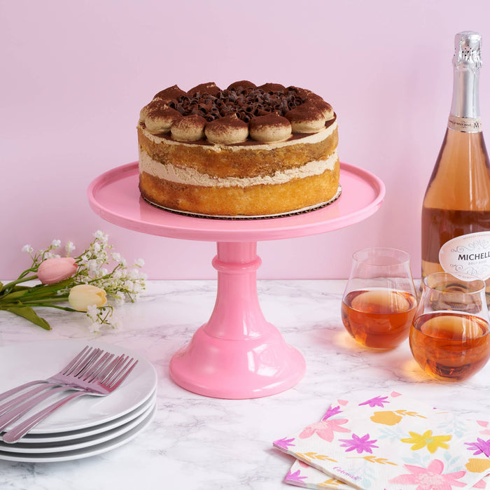 11.5 inch Collapsable Melamine Cake Stand in Pink