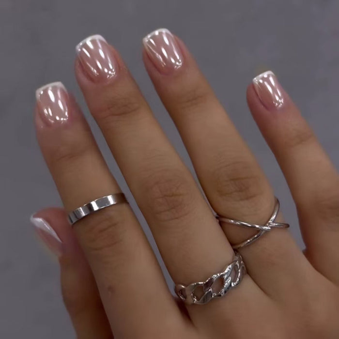 12 Sizes-24 Pcs Press On Nails W1973