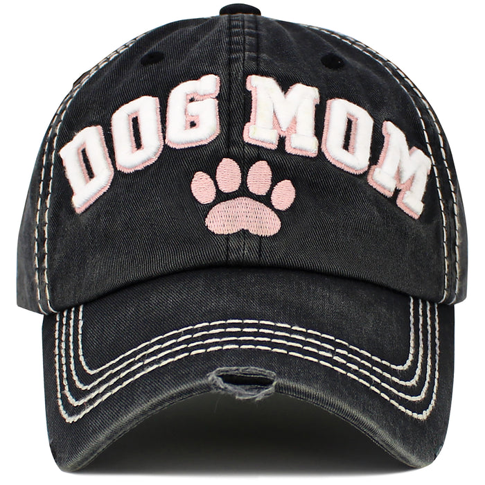 1646 - Dog Mom Hat - Black