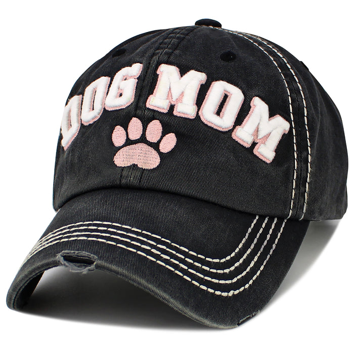 1646 - Dog Mom Hat - Black