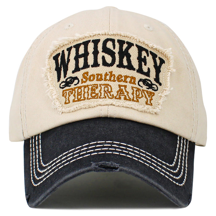 1654 - Whiskey Southern Therapy Hat - Black