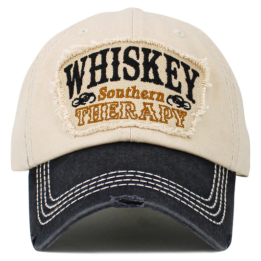 1654 - Whiskey Southern Therapy Hat - Black