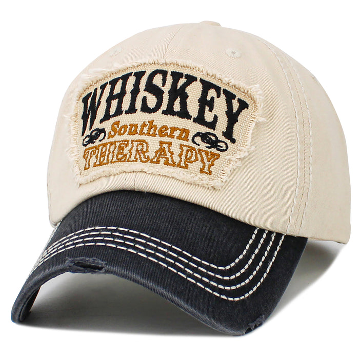 1654 - Whiskey Southern Therapy Hat - Black