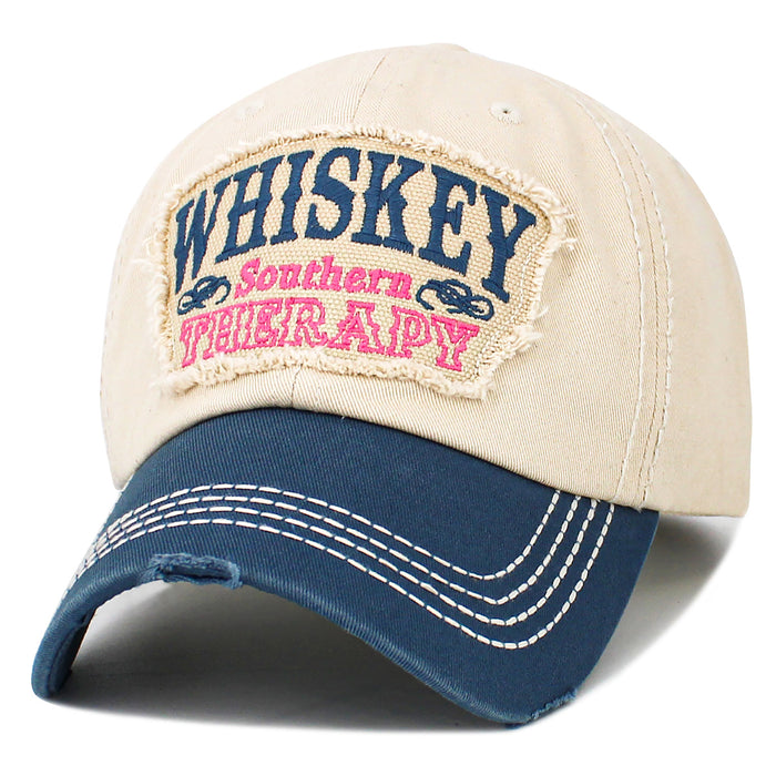 1654 - Whiskey Southern Therapy Hat - Blue