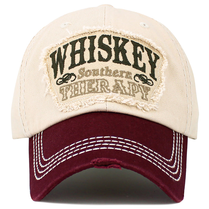 1654 - Whiskey Southern Therapy Hat - Maroon