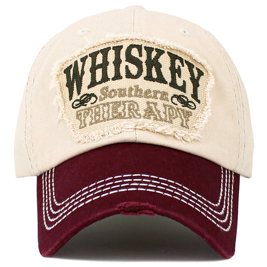 1654 - Whiskey Southern Therapy Hat - Maroon